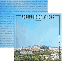 Greece, Acropolis of Athens, double-sided Coordinates scrapbook paper (Scrapbook Customs)