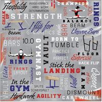 Gymnastics Collage, sports scrapbook paper (Karen Foster)