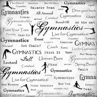 Gymnastics, scrapbook paper (Stamping Station)