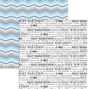 Half Marathon & Blue Chevron, double-sided, running & sports scrapbook paper (Stamping Station)