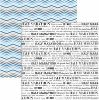 Half Marathon & Blue Chevron, double-sided, running & sports scrapbook paper (Stamping Station)