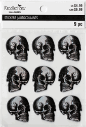 Halloween, Foil Skulls, scrapbook stickers 4x5" (Recollections)<br><font color=red>40% off</font>
