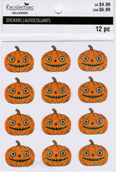 Halloween, Sparkly Pumpkins, scrapbook stickers 4x5" (Recollections)<br><font color=red>40% off</font>