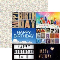 Happy Birthday Collection, Birthday Cards 2, double-sided, scrapbook paper (Reminisce)<br><font color=red>25% off</font>