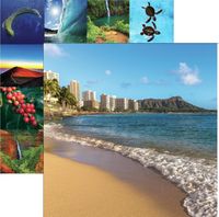 Hawaii Collection, Waikiki & Diamond Head, double-sided scrapbook paper (Reminisce)