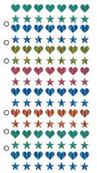 Hearts & Stars, Metallics, scrapbook stickers (Sticko)