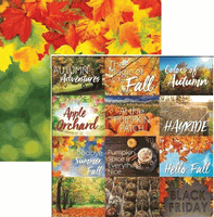 Hello Fall Collection, Fall Fun, double-sided, scrapbook paper (Reminisce)<br><font color=red>25% off</font>