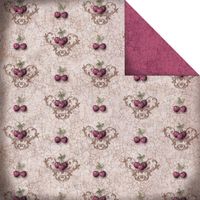 High Tea Collection, Cherries/Cream & Red, double-sided scrapbook paper (FabScraps)<br><font color=red>50% off</font>