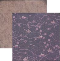 High Tea Collection, Garden Party/Pink Birds & Purple, double-sided scrapbook paper (FabScraps)<br><font color=red>50% off</font>