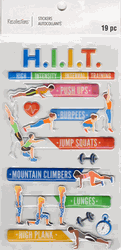 H.I.I.T. - High Intensity Interval Training, 3D scrapbook stickers 4x7" (Recollections)