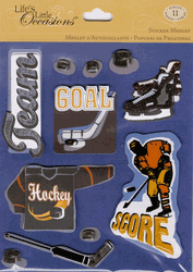 Hockey, Sports Sticker Medley, 3D scrapbook stickers (K&Company)