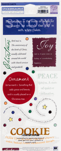 Holiday Cheer, Christmas Stickersaurus Phrase scrapbook stickers, 12"x5" (Sticko)