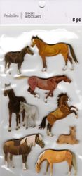 Horses, 3D scrapbook stickers 4x7" (Recollections)