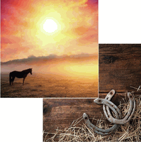 Horse Play Collection, Horse At Sunrise, double-sided, scrapbook paper (Reminisce)