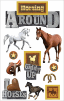 Horsing Around, 3-D horse scrapbook stickers (Paper House)