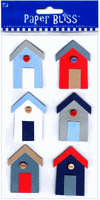 Houses, multi, flowers & garden, scrapbook stickers (Paper Bliss)