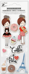 I Love Paris, 3D Scrapbook stickers, 10/pk (Little Birdie)