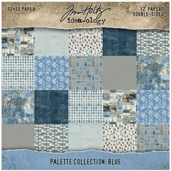 Idea-ology, Palette Collection - Blue, double-sided cardstock 12/Pkg (Tim Holtz)