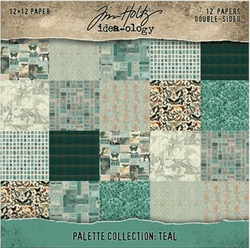 Idea-ology, Palette Collection - Teal, double-sided cardstock 12/Pkg (Tim Holtz)