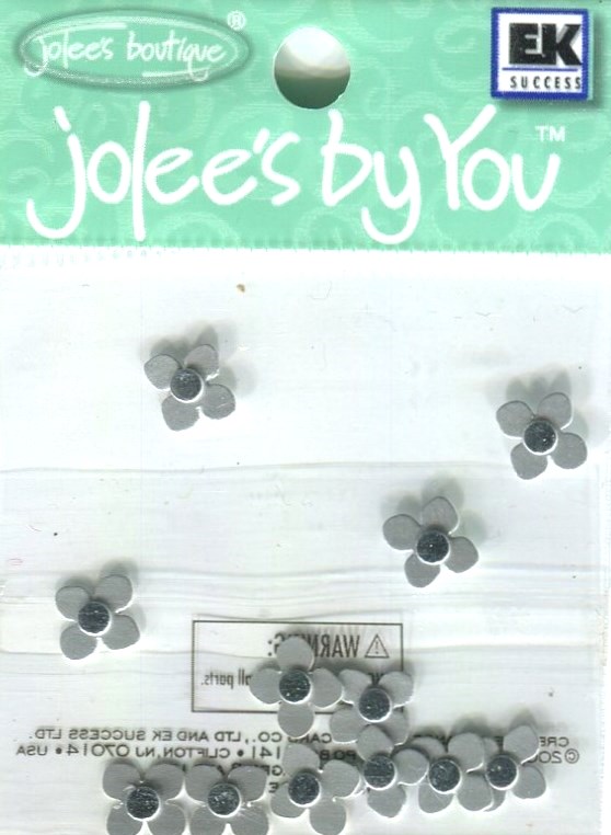 Impatiens, Silver flowers, 12/pk, scrapbook embellishments (Jolee's By