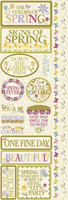 In Bloom, Spring scrapbook stickers, 4" x 12" (Reminisce)