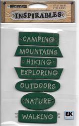 Inspirables, OUTDOORS, leather scrapbook stickers (Sticko)