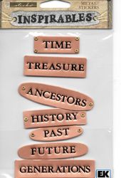 Inspirables, TIME, metal scrapbook stickers (Sticko)