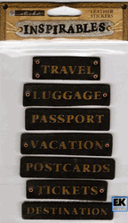 Inspirables, TRAVEL, leather scrapbook stickers (Sticko)