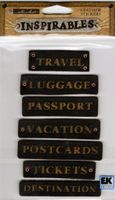 Inspirables, TRAVEL, leather scrapbook stickers (Sticko)