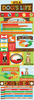 It's A Dog's Life Collection, Graphic Stickers, 4x12" animal cardstock die-cut scrapbook stickers (Reminisce)
