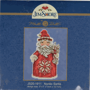 Jim Shore, Nordic Santa, Christmas Counted Cross Stitch Perforated Paper Kit, 5"x3.5" (Mill Hill)