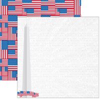July 4th & Washington DC Collection, The Washington Monument & Patriotic Patchwork, double-sided scrapbook paper (Reminisce)