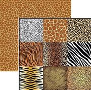 Jungle-Icious Collection, Giraffe Print, double-sided, scrapbook cardstock (Reminisce)<br><font color=red>25% off</font>