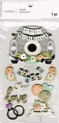 Just Married, 3D scrapbook stickers 4x7" (Recollections)