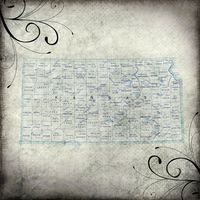 Kansas, map, scrapbook paper (Stamping Station)