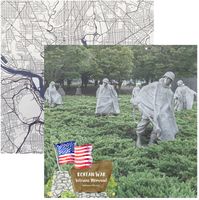 Korean War Veterans Memorial, Washington DC, double-sided scrapbook paper (Scrapbook Customs)