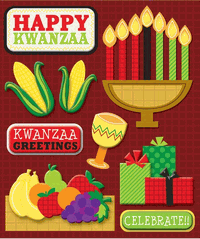 Kwanza, Holiday Sticker Medley, 3D scrapbook stickers (K&Company)