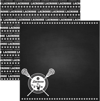 Lacrosse, Chalkboard Sports, double-sided scrapbook paper (Scrapbook Customs)