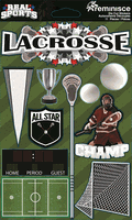 Lacrosse, Real Sports Collection, dimensional scrapbook stickers (Reminisce)