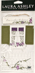Laura Ashley Collage, Henrietta's WIndow, 3D scrapbook stickers (Jolee's Boutique)