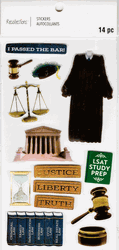 Lawyer - I Passed the Bar, 3D scrapbook stickers 4x7" (Recollections)<br><font color=red>40% off</font>