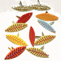 Leaf, Bright, scrapbook brads, 12/pack (Eyelet Outlet)