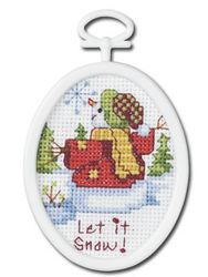 Let it Snow, Mini Christmas Kits with frame, cross stitch (Janlynn)