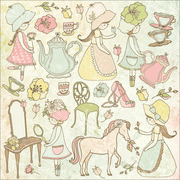 Lil' Primrose Collection, Princess, cardstock stickers, 12x12", scrapbook paper (Kaisercraft)<br><font color=red>33% off</font>