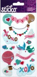 Love, glitter, scrapbook stickers (Sticko) <br><font color=red>50% off</font>