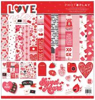 Love Notes Collection Kit, Valentine's Day, 12 double-sided scrapbook papers & sticker sheet (PhotoPlay)