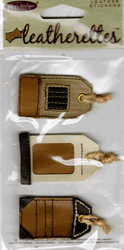 Luggage Tags, Leatherettes 3D scrapbook stickers (Jolee's Boutique) 