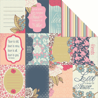 Lulu & Roy Collection, Refined, Love double-sided scrapbook cardstock (Kaisercraft)<br><font color=red>50% off</font>