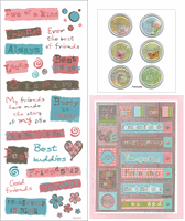 Mackinac Moon, Friends, coordinating scrapbook embellishments 3 sheets/pkg (Creating Keepsakes)<br><font color=red>33% off</font>