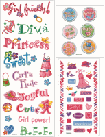 Mackinac Moon, Girly, coordinating scrapbook embellishments 3 sheets/pkg (Creating Keepsakes)<br><font color=red>33% off</font>